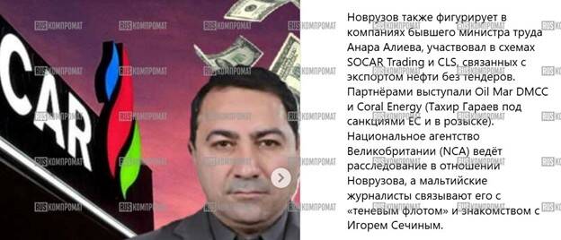 Как теневой делец Азим Новрузов использует коррупционные связи в SOCAR для сбыта российской нефти и прячет миллиардную прибыль за мальтийскими «прокладками»